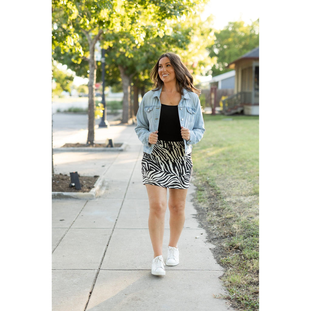 Zoe - Zebra Print Jogger Skirt