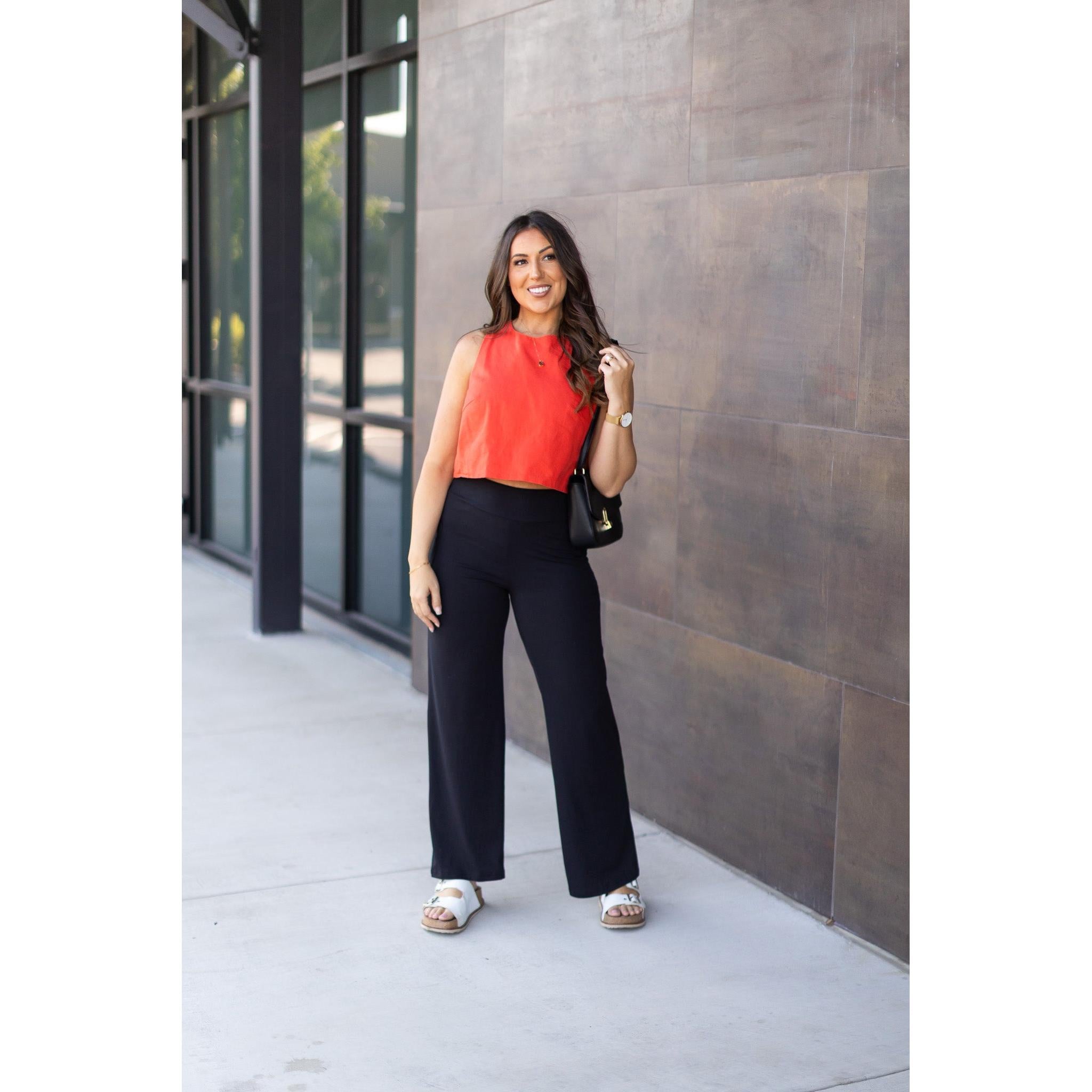Brooke - Black Wide Leg Full-Length with Pockets - Luxe Leggings by Julia Rose®
