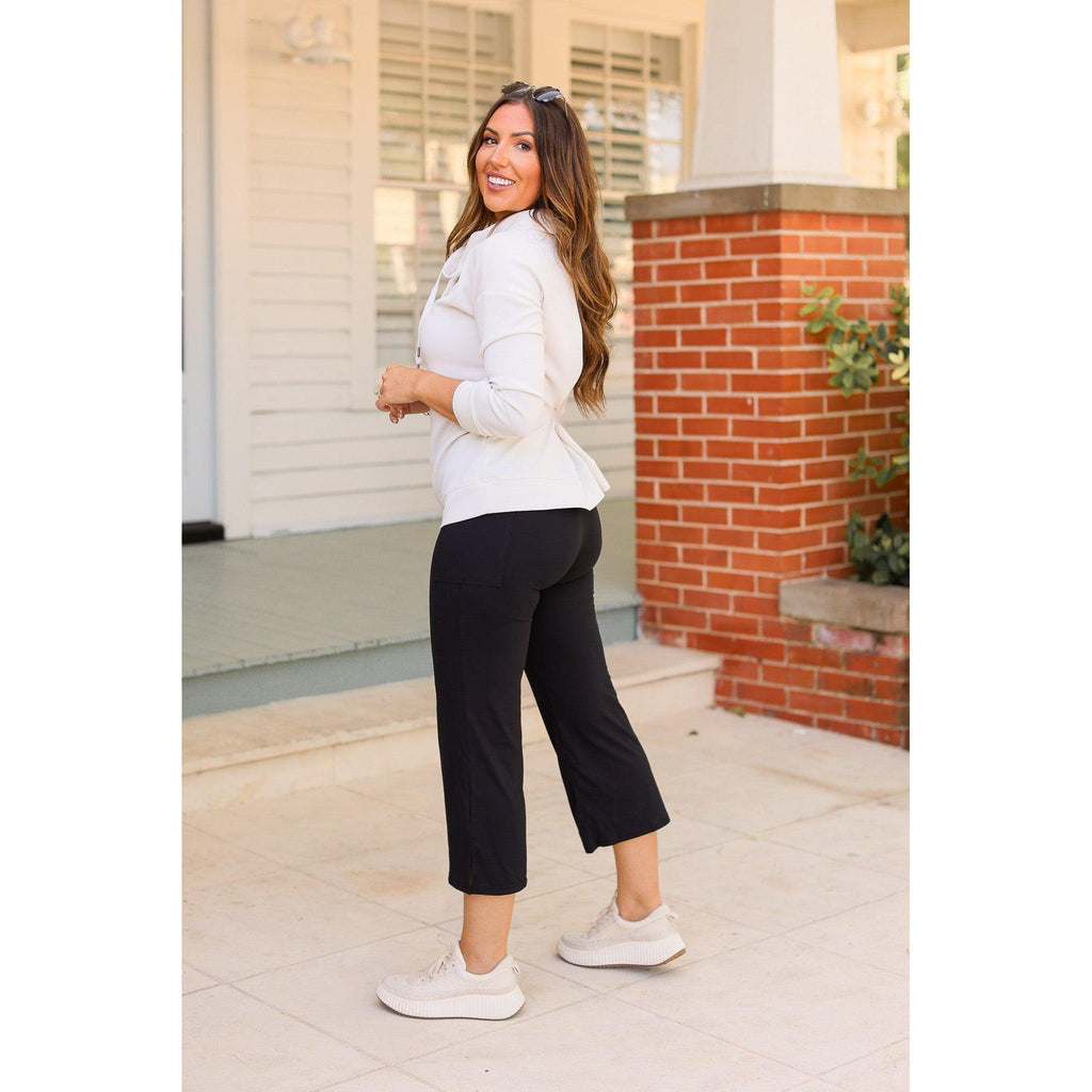Gabriella -Black  High Waisted Gaucho Pants*