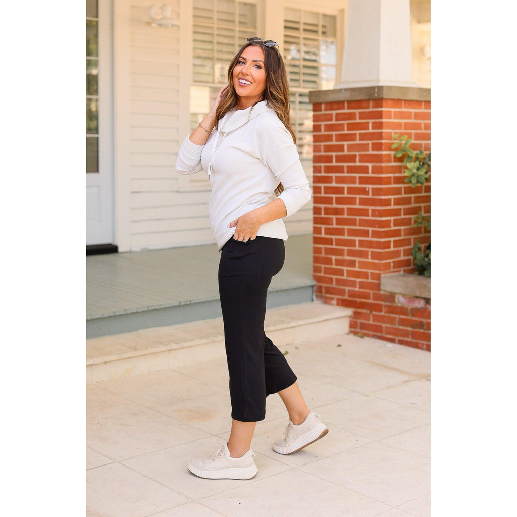 Gabriella -Black  High Waisted Gaucho Pants*