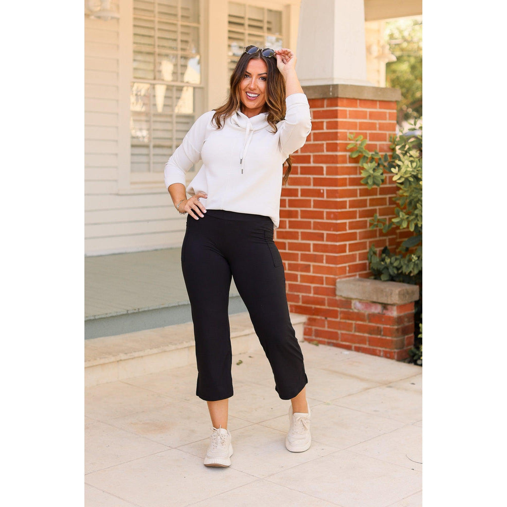 Gabriella -Black  High Waisted Gaucho Pants*
