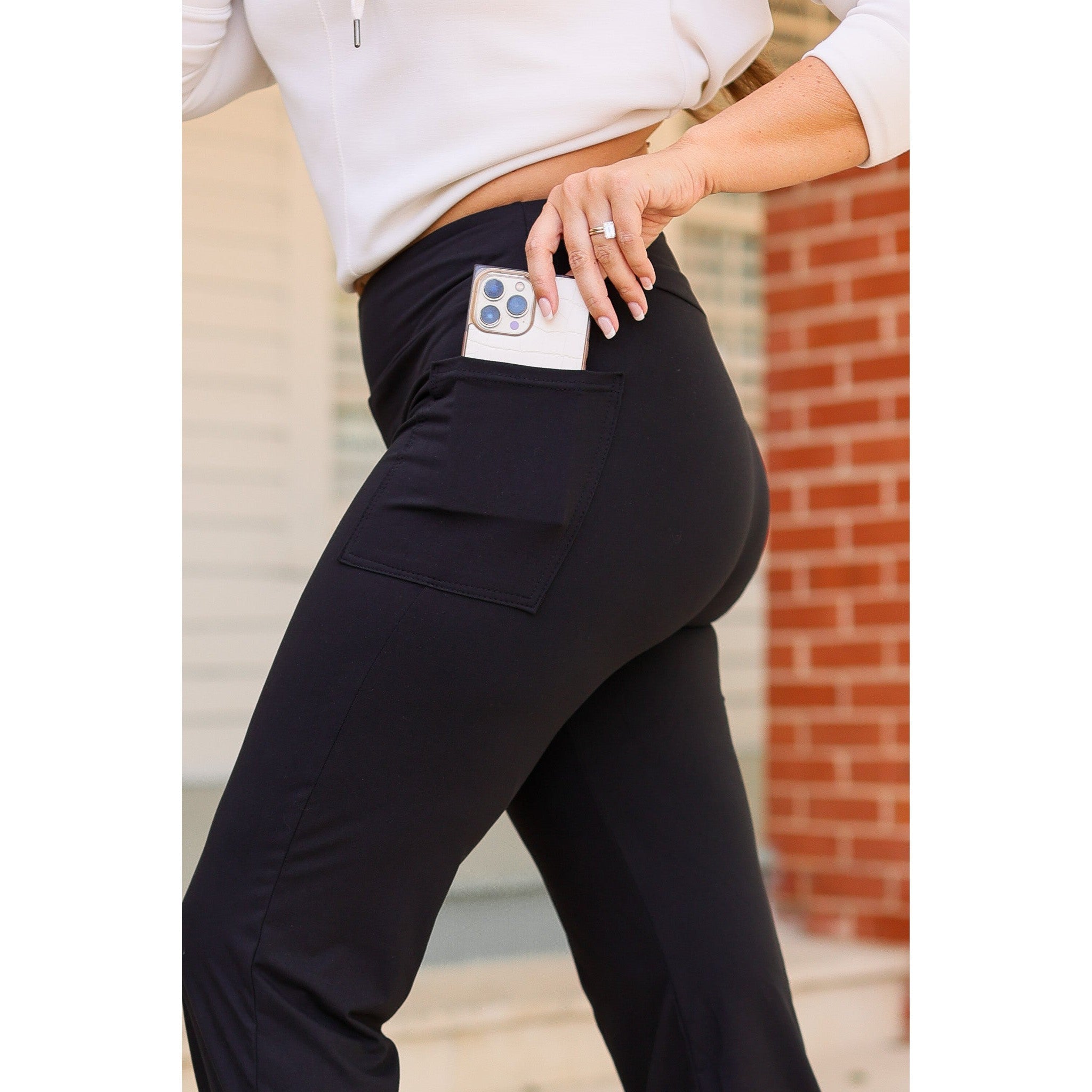 Gabriella -Black  High Waisted Gaucho Pants*