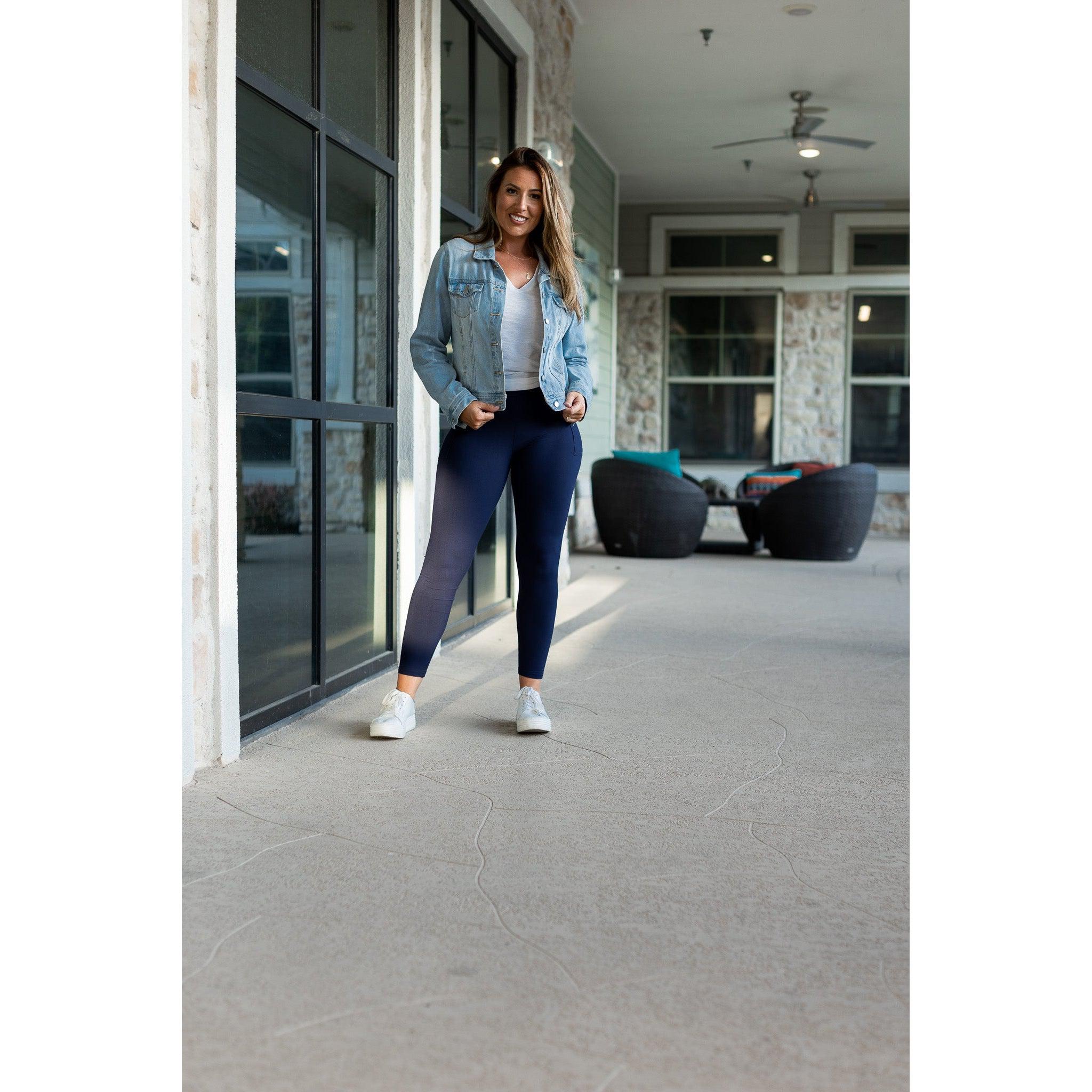 Nyla - Navy Full-Length with Pocket Leggings