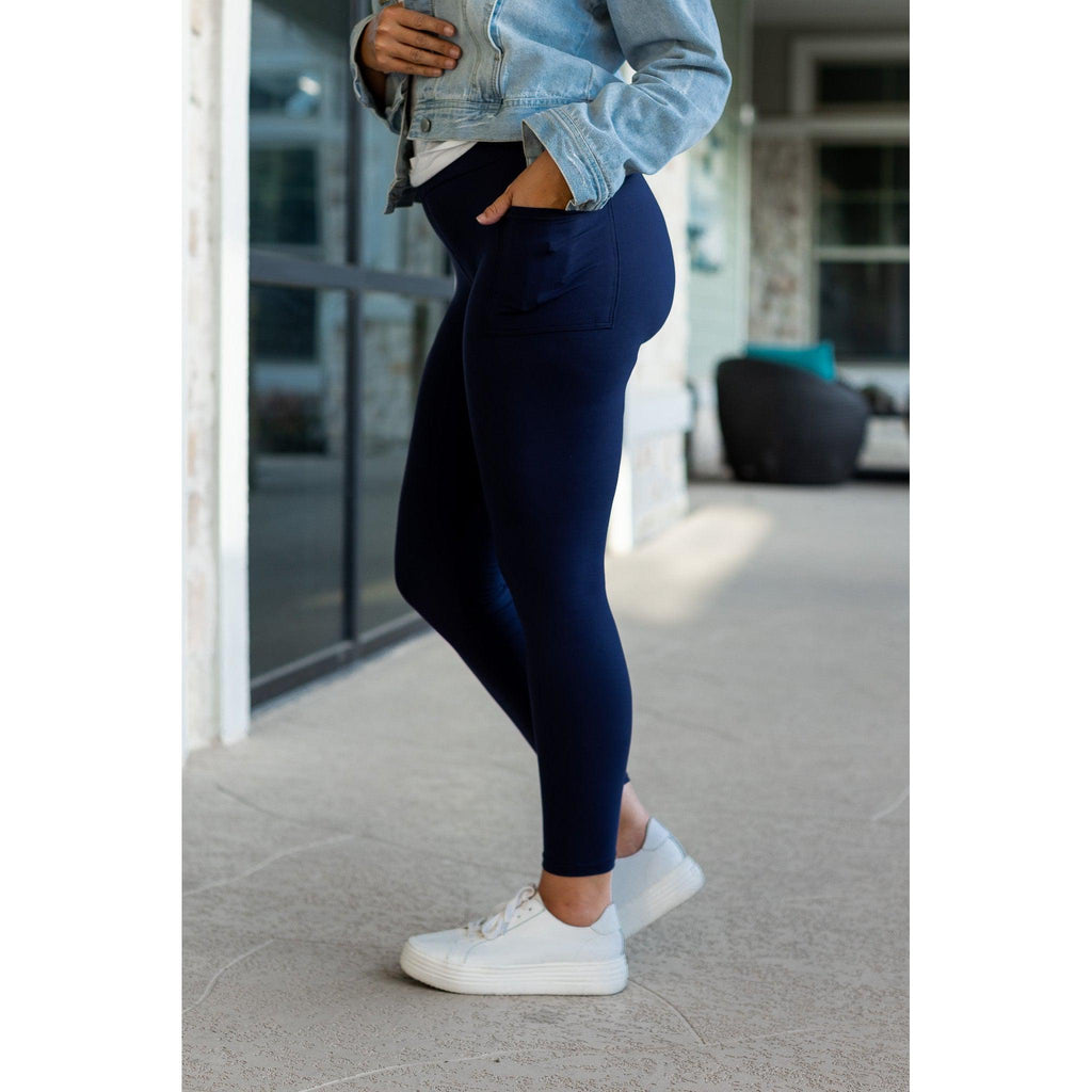 Nyla - Navy Full-Length with Pocket Leggings