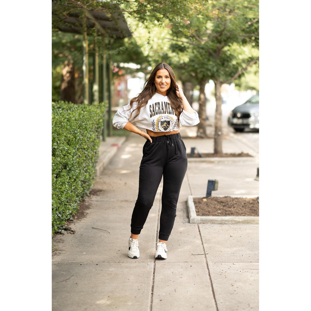 Braelyn - Black Fleece Jogger