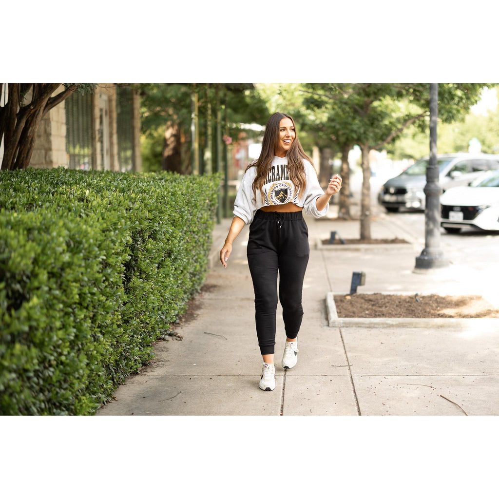 Braelyn - Black Fleece Jogger