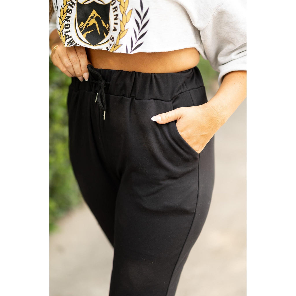 Braelyn - Black Fleece Jogger