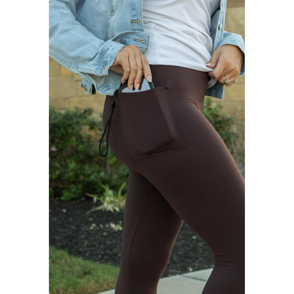 Brady -  Brown FULL LENGTH Leggings with POCKET