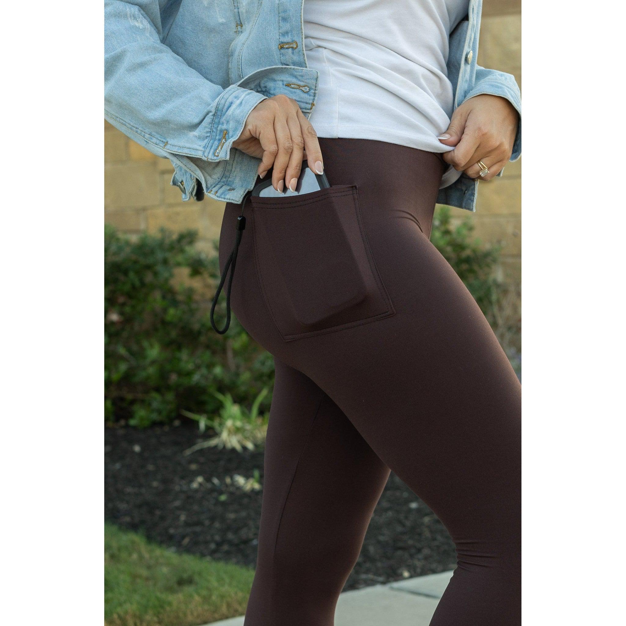 Brady -  Brown FULL LENGTH Leggings with POCKET