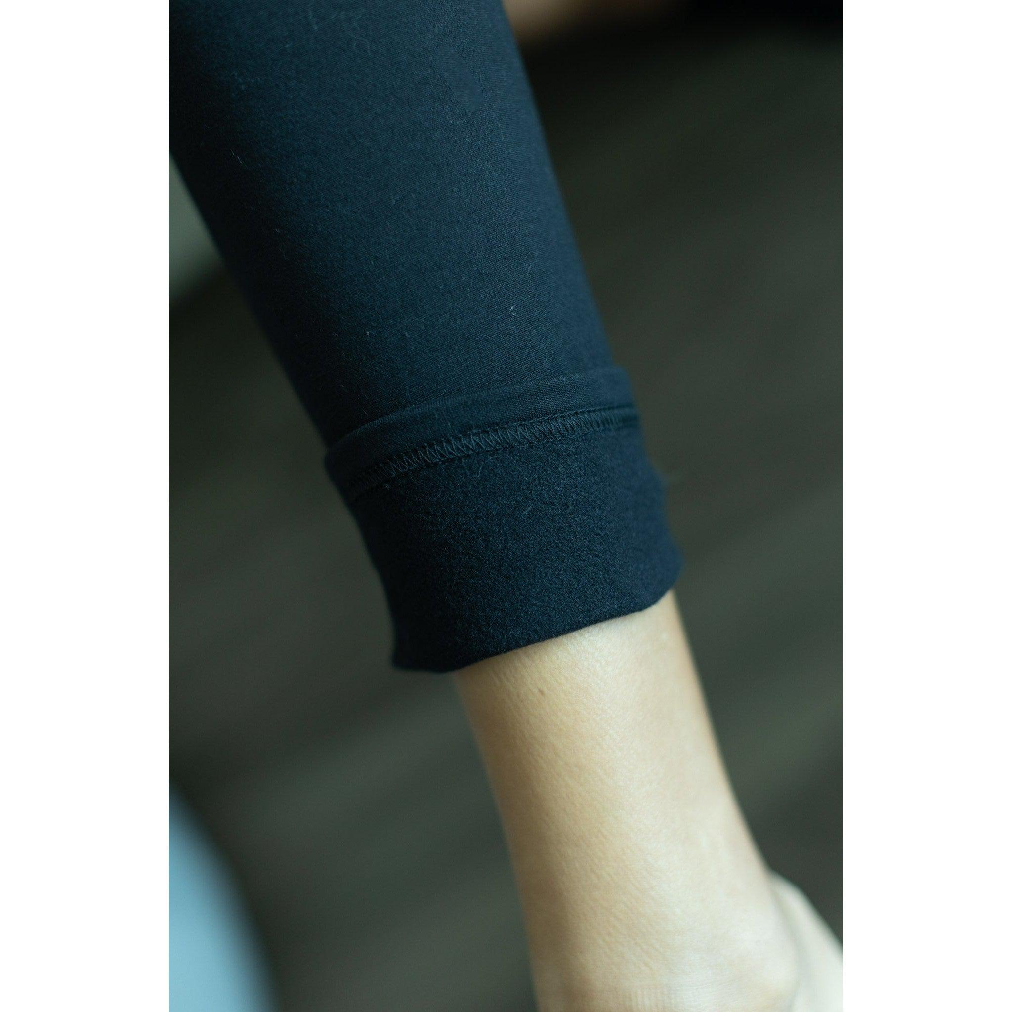 Lilla -   Black Fleece Full Length Leggings with Pockets