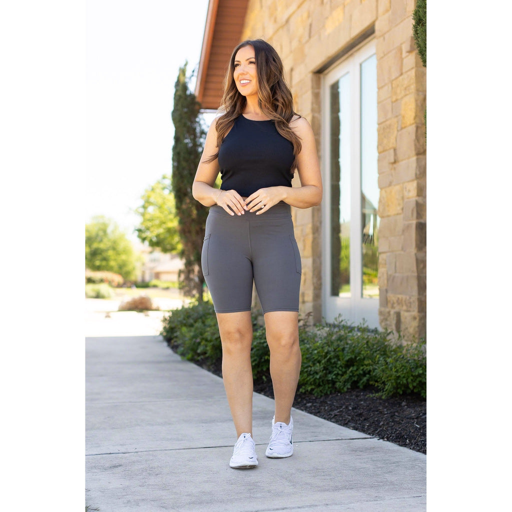 The Christy - Charcoal 7-inch Biker Shorts
