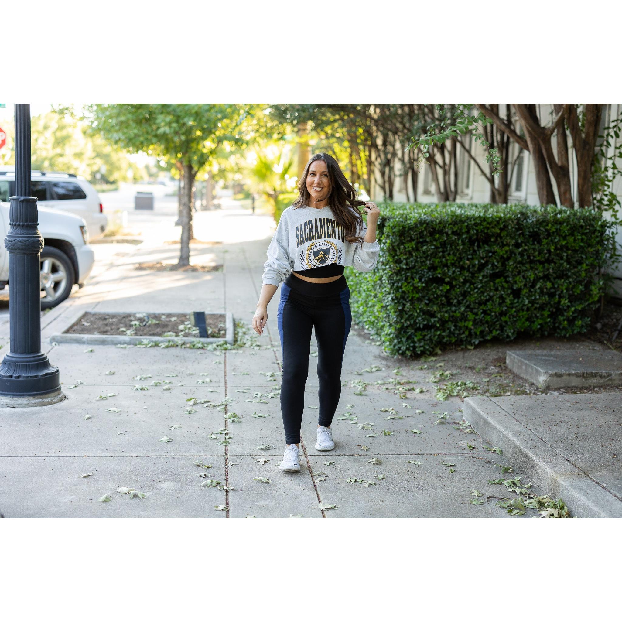Billie- Blue Panel Full Length Leggings