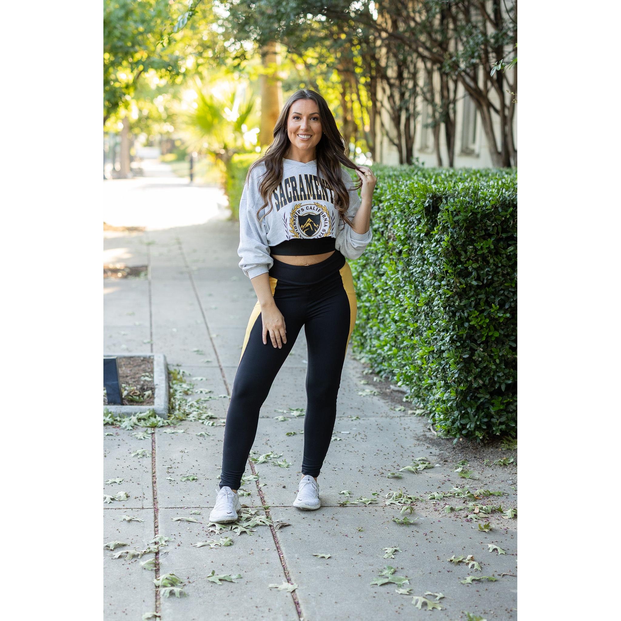 Yasmine - Yellow Panel Full Length Leggings