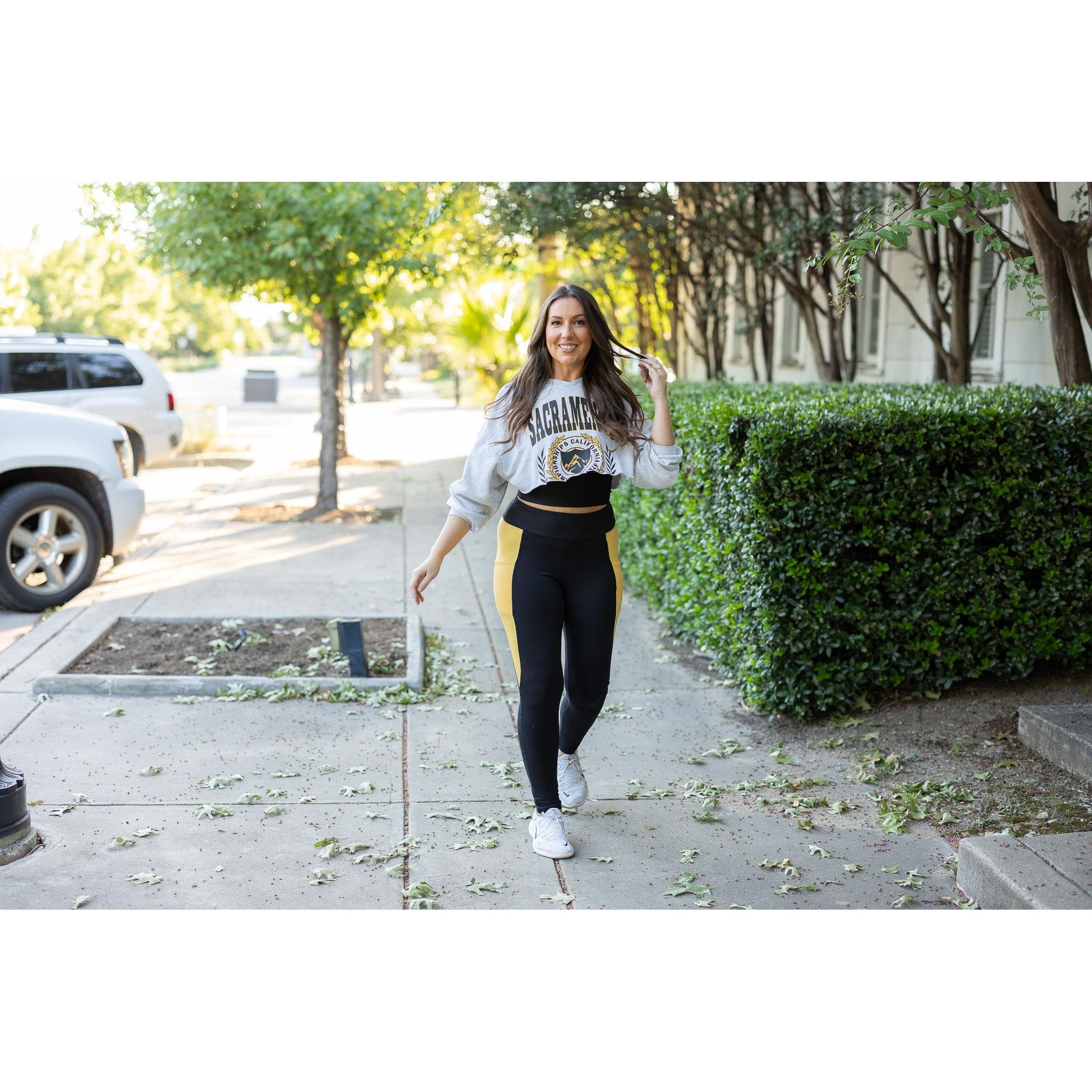 Yasmine - Yellow Panel Full Length Leggings