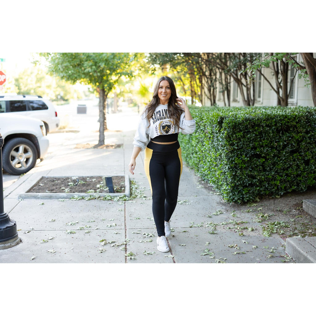 Yasmine - Yellow Panel Full Length Leggings