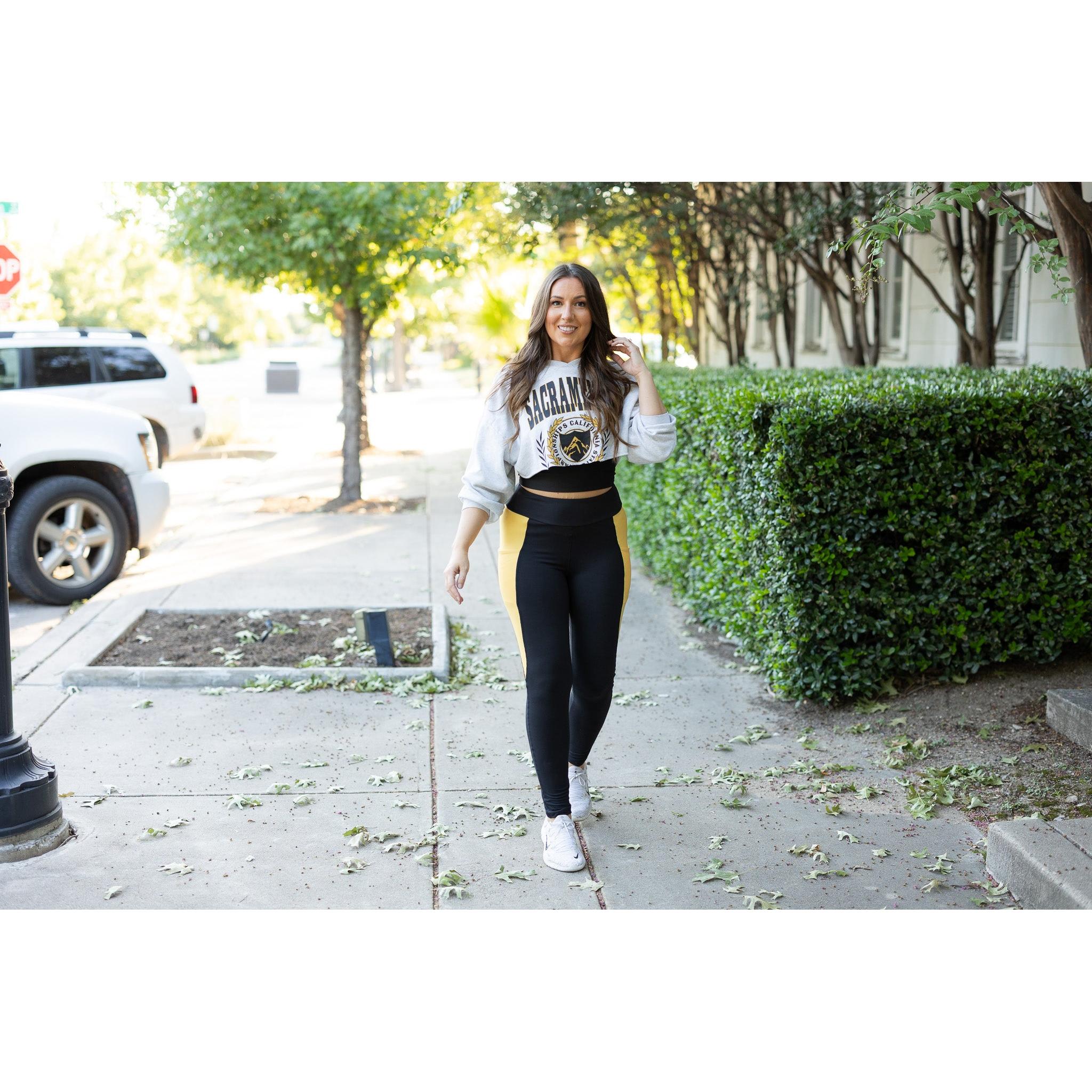 Yasmine - Yellow Panel Full Length Leggings