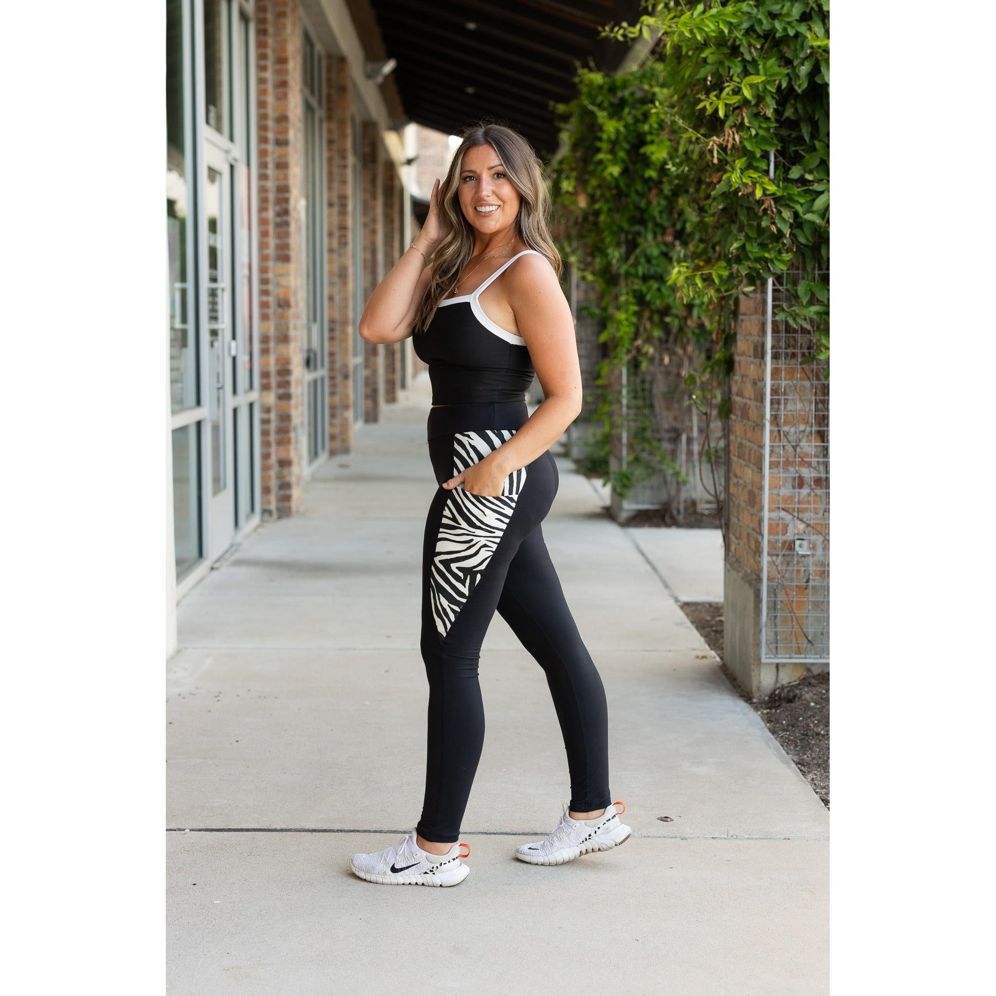 Zola - Zebra Print Panel Leggings