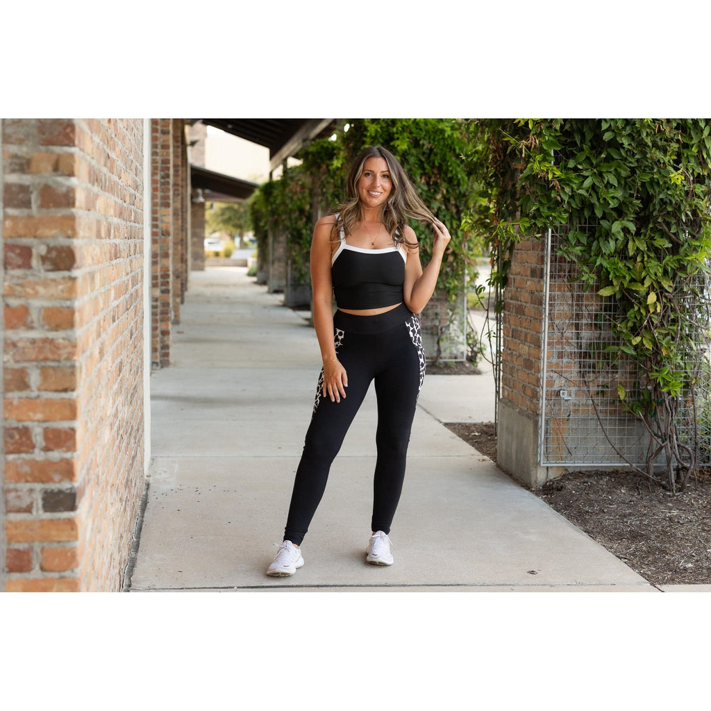 Carolina - Cow Print Panel Leggings