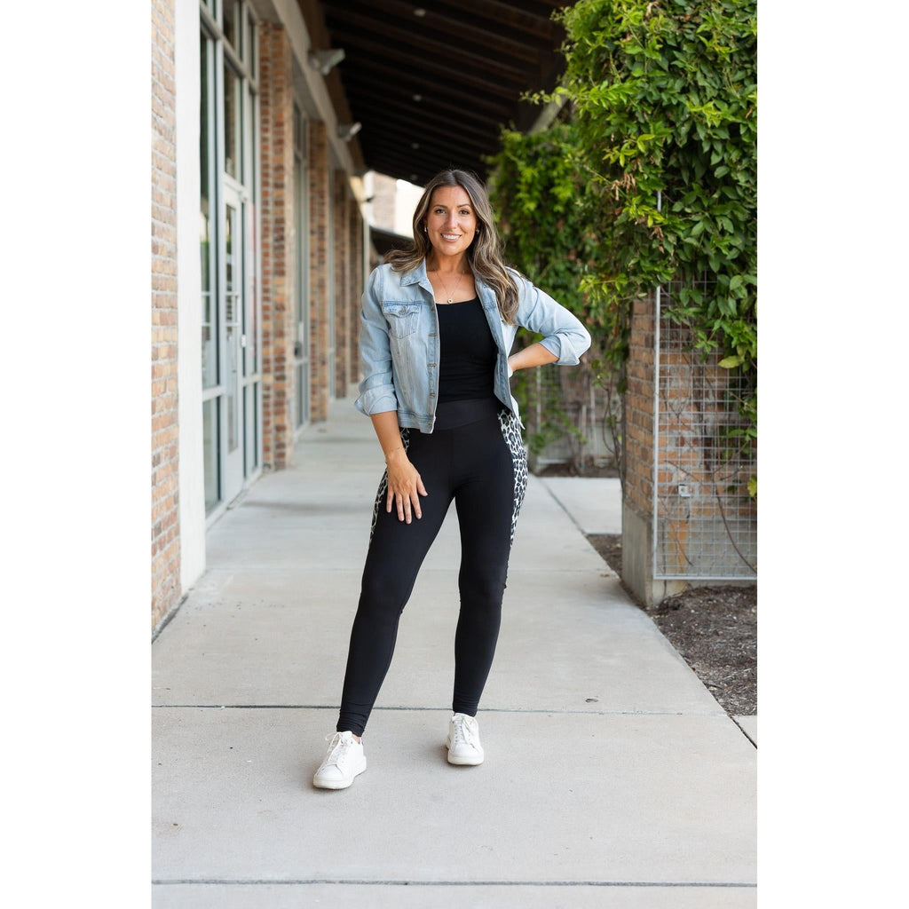 Sabrina - Snow Leopard Panel Leggings