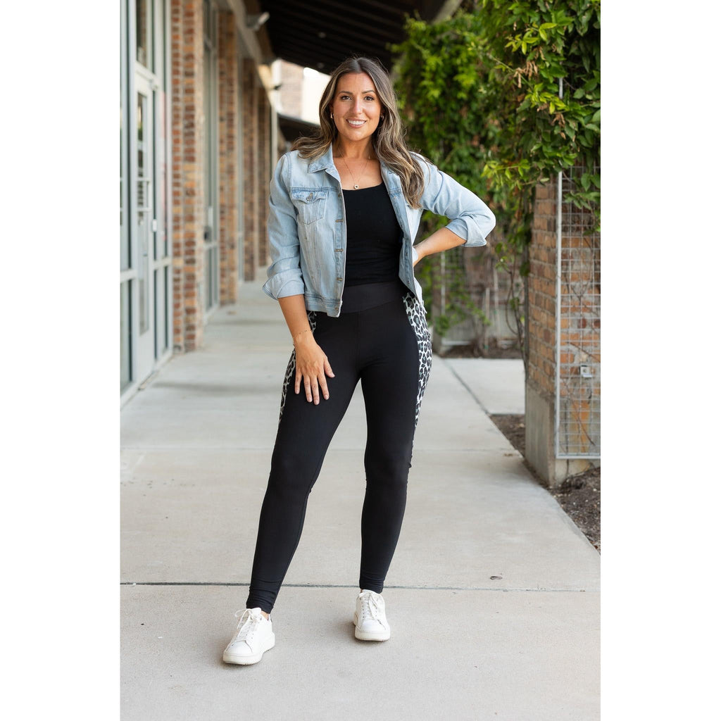 Sabrina - Snow Leopard Panel Leggings