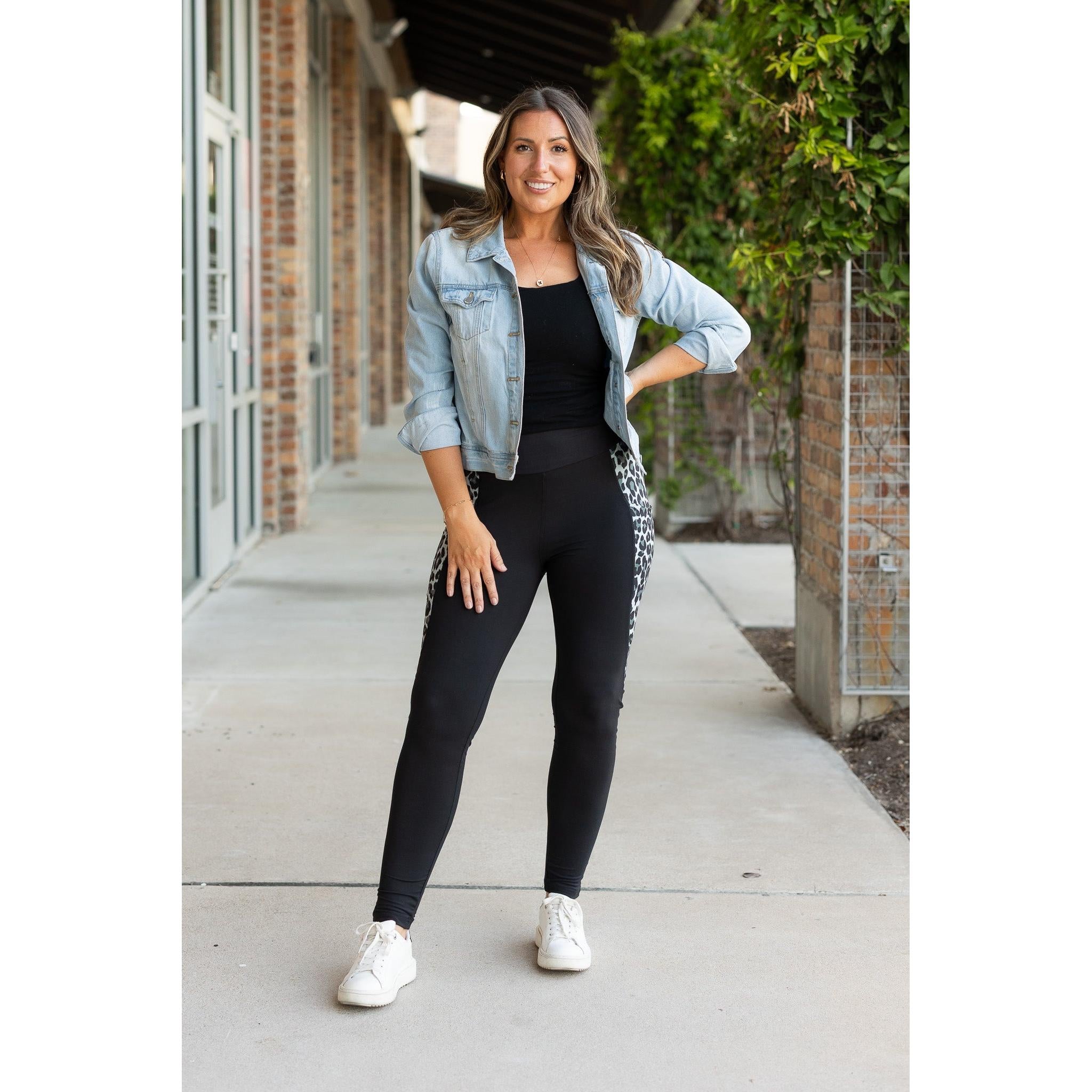 Sabrina - Snow Leopard Panel Leggings