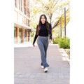 Cassie - Charcoal Bootcut Leggings with Pockets