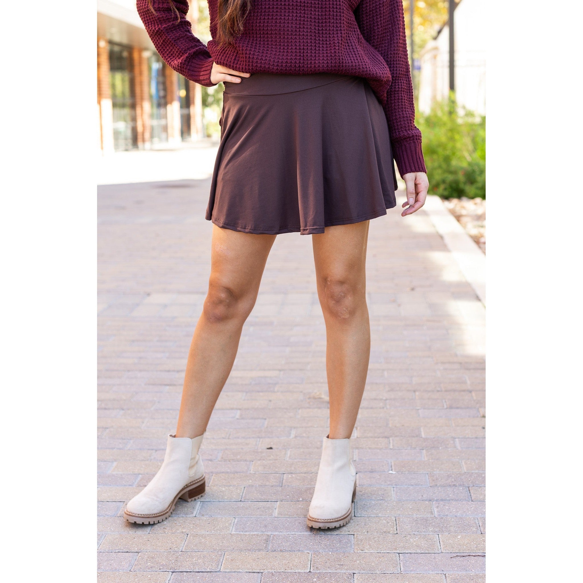 Britt - Brown Skort