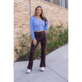 Brandy - Brown Flare Leggings WITH POCKETS