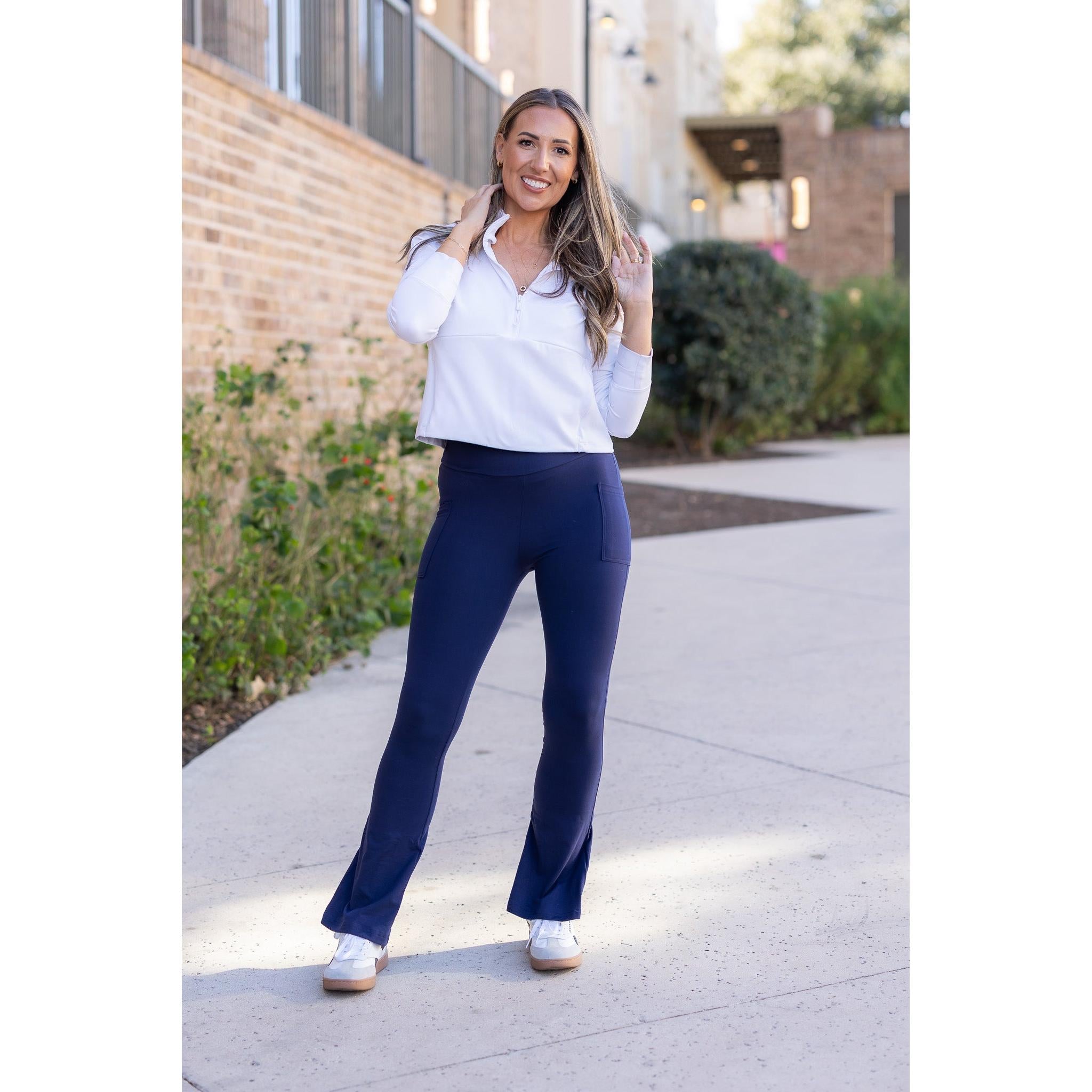 Niko - Navy FLARE Leggings with Pocket