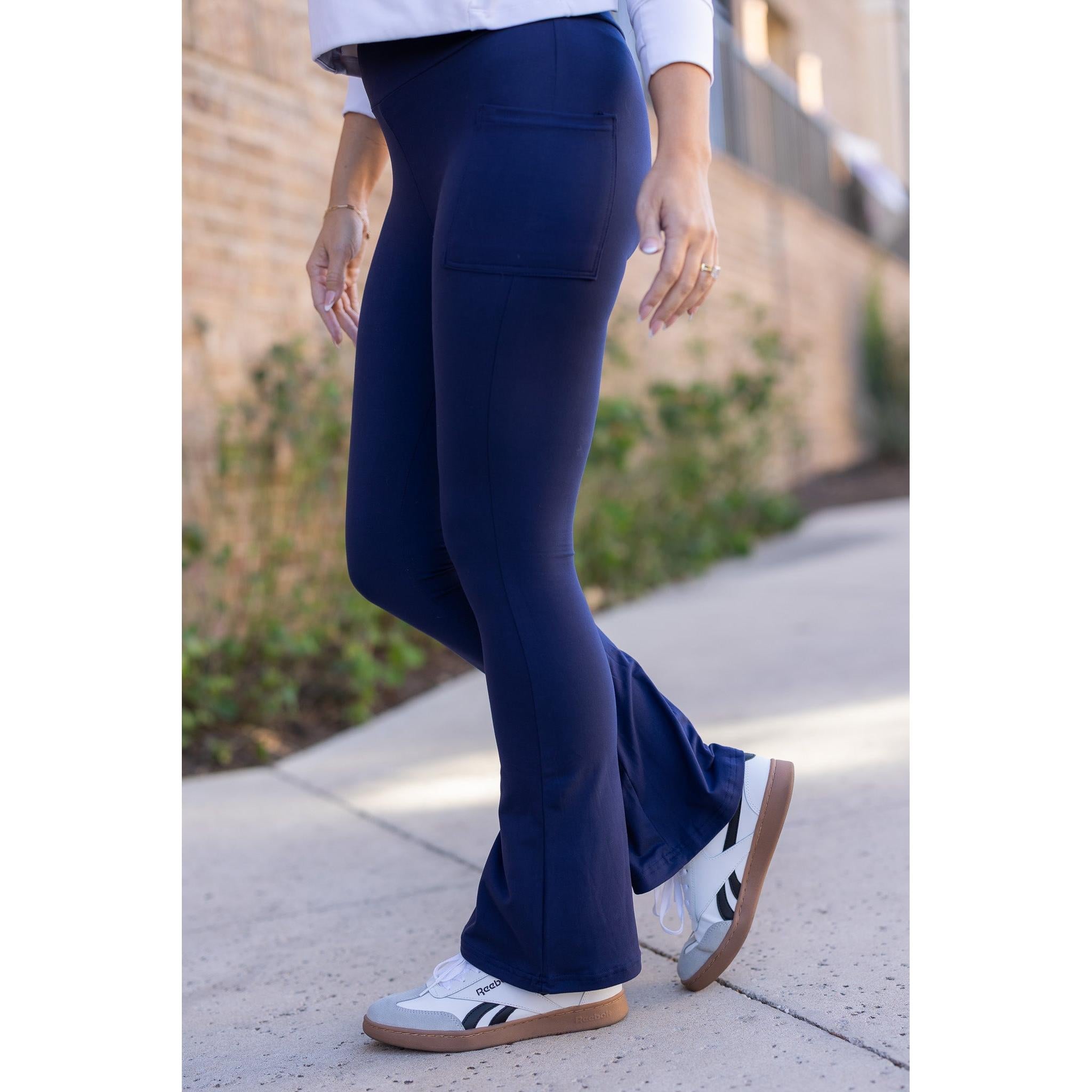Niko - Navy FLARE Leggings with Pocket