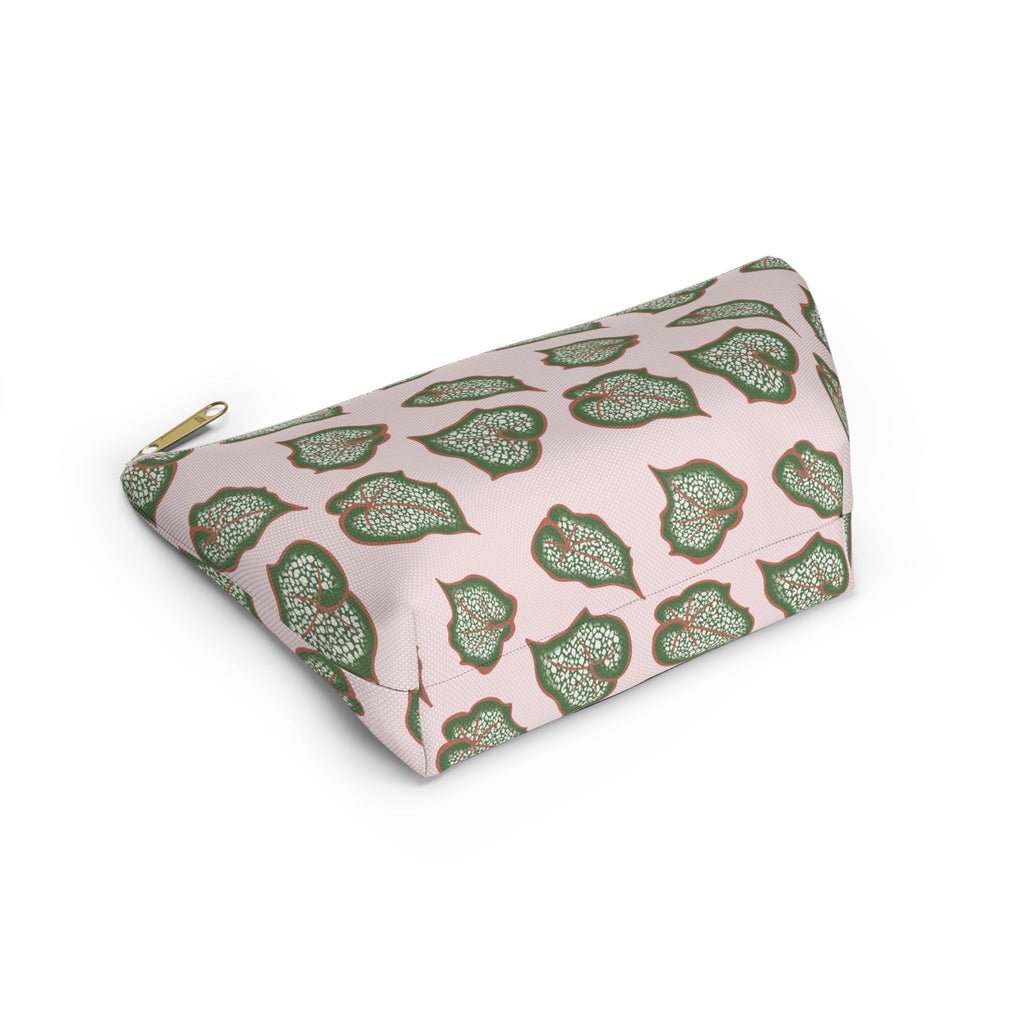 Begonia Pattern Accessory Pouch – Makeup Bag With T-Bottom