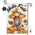 Baccessor Fall Thanksgiving Scarecrow Garden Flag 12.5x18 Inch Burlap