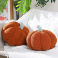 Queekay 2 Pc Pumpkin Plush Pillow 11x9.5in Brown Fall Thanksgiving Decor
