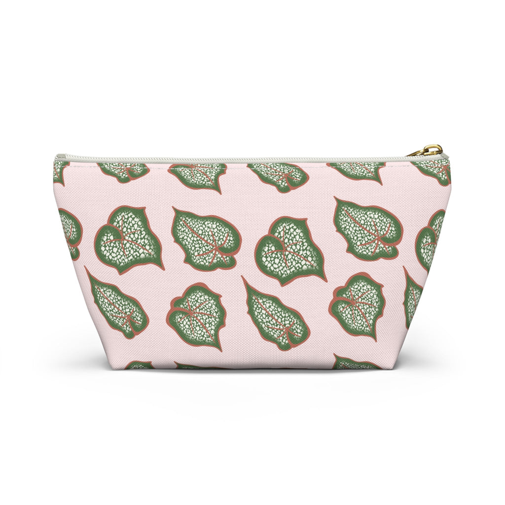 Begonia Pattern Accessory Pouch – Makeup Bag With T-Bottom