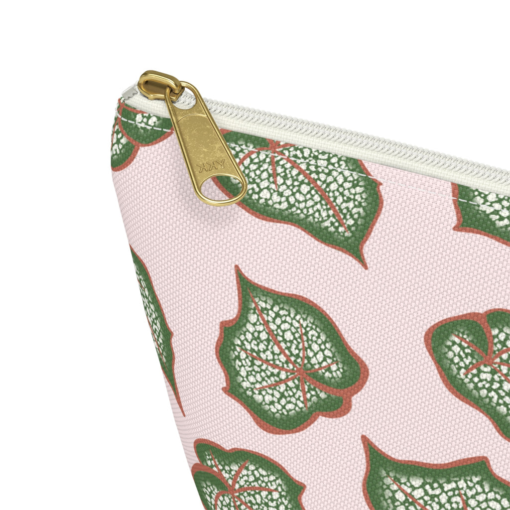 Begonia Pattern Accessory Pouch – Makeup Bag With T-Bottom