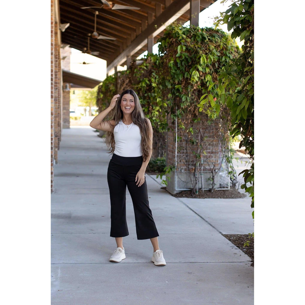 Gabriella -Black  High Waisted Gaucho Pants*