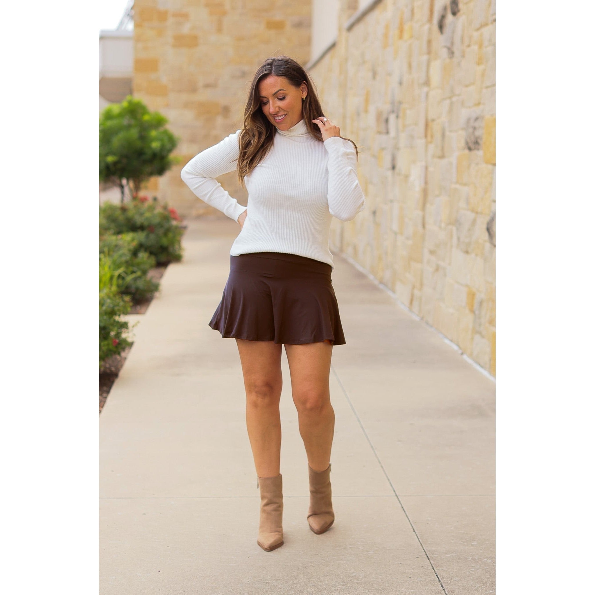 Britt - Brown Skort
