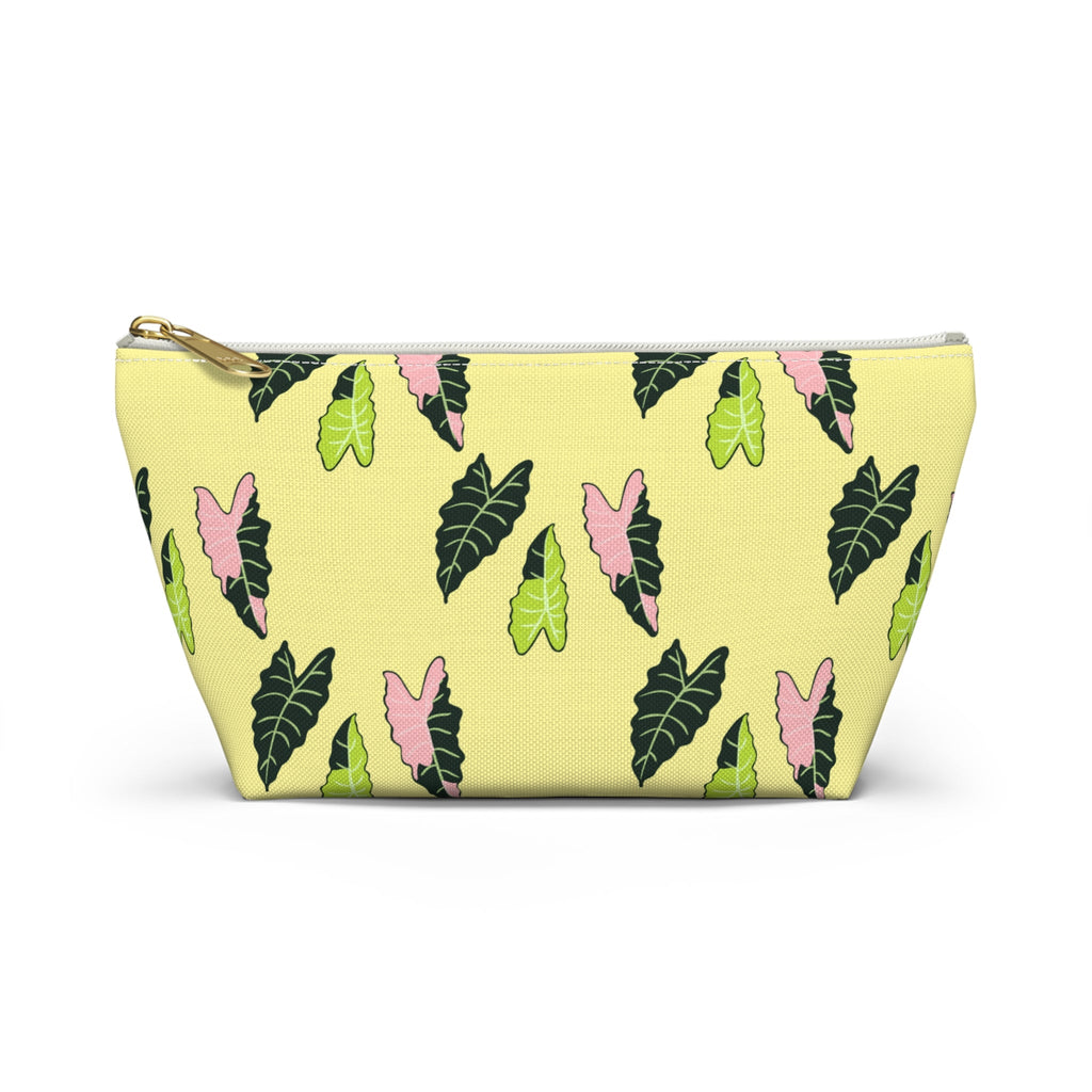 Alocasia Pattern Accessory Pouch – Makeup Bag With T-Bottom