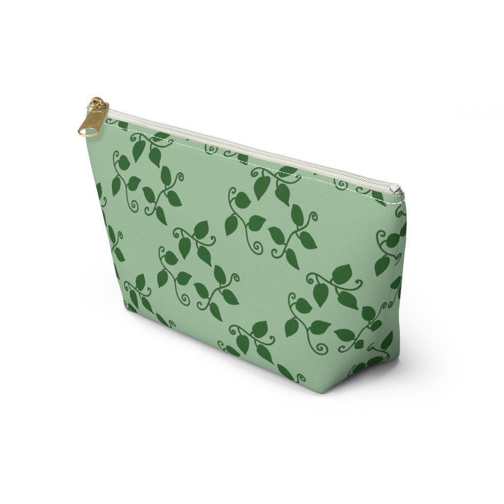 Pothos Pattern Accessory Pouch – Makeup Bag With T-Bottom