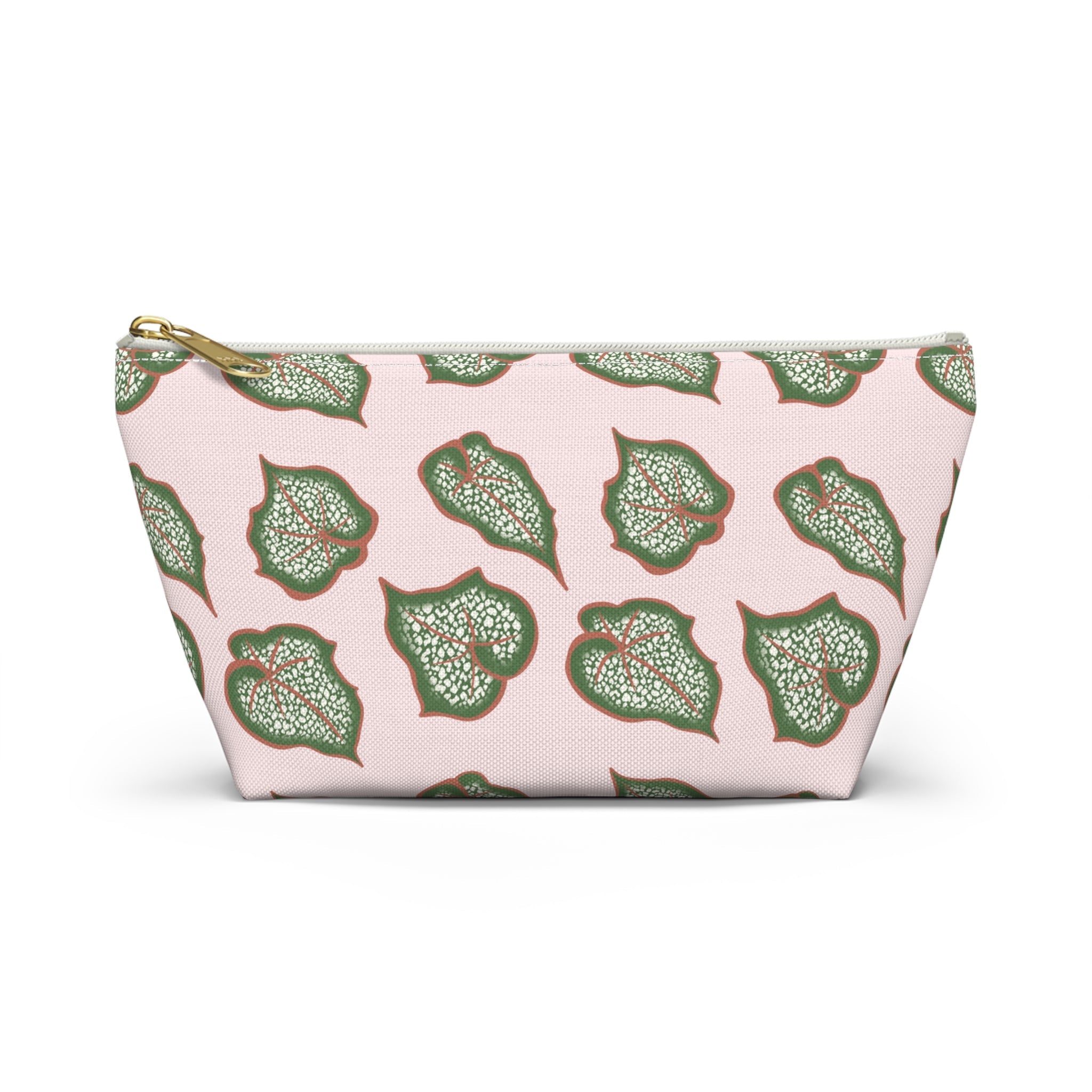 Begonia Pattern Accessory Pouch – Makeup Bag With T-Bottom