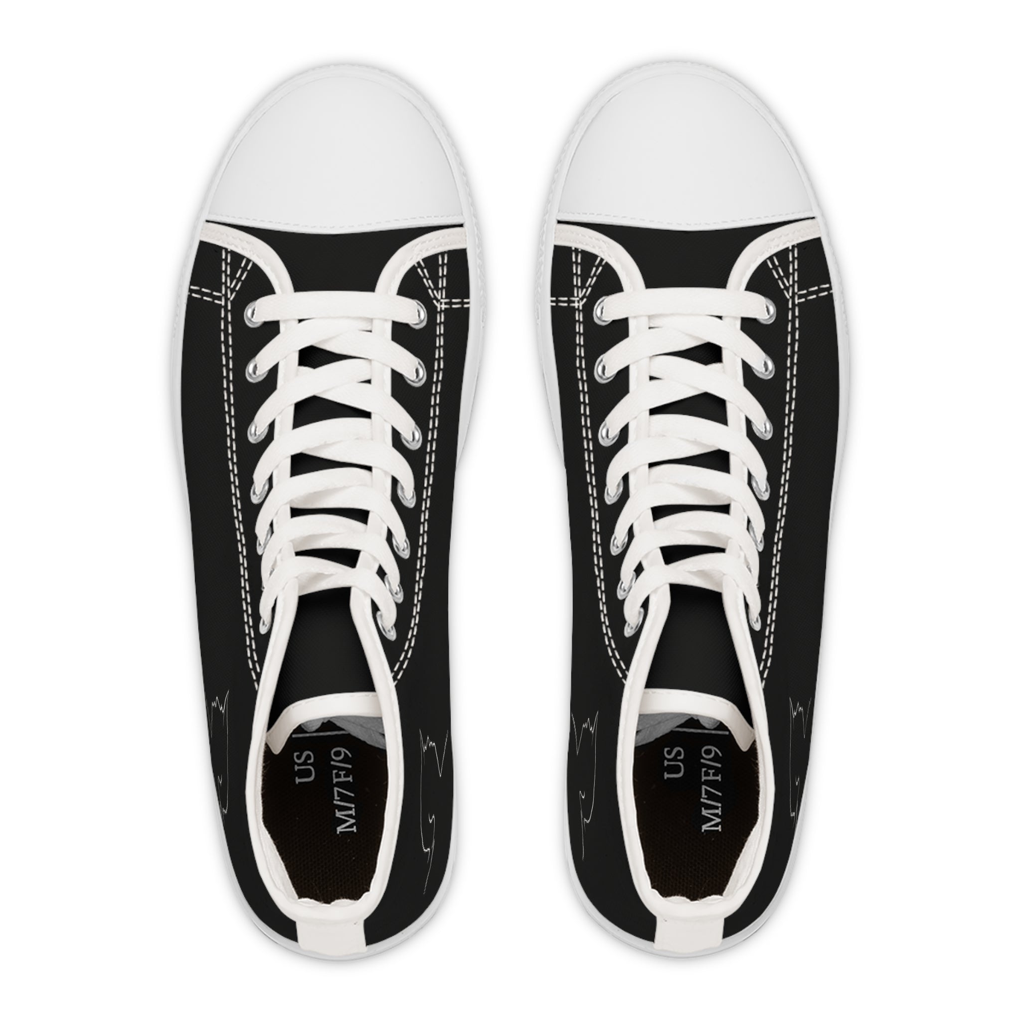 Women’s Black High-Top Sneakers – Political Parody Statement Shoes