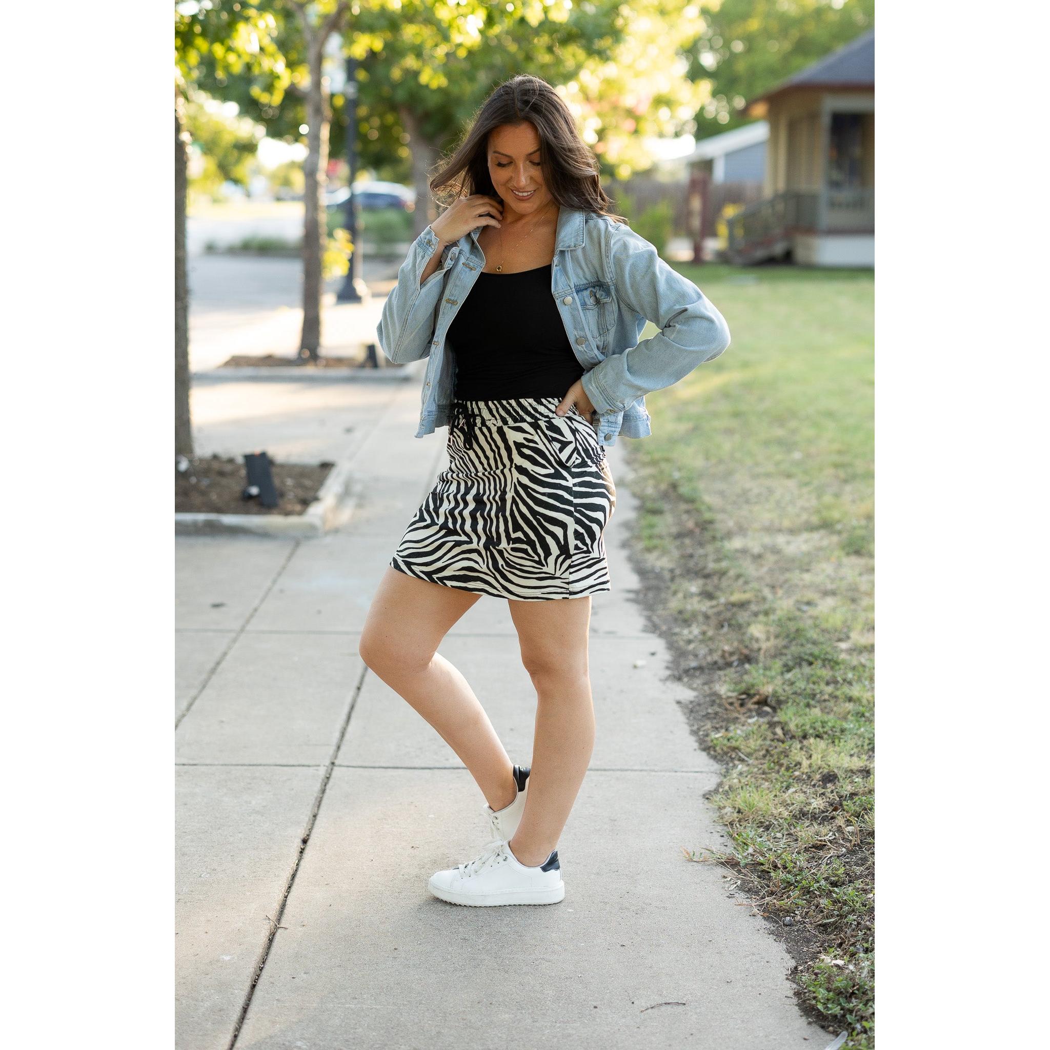 Zoe - Zebra Print Jogger Skirt