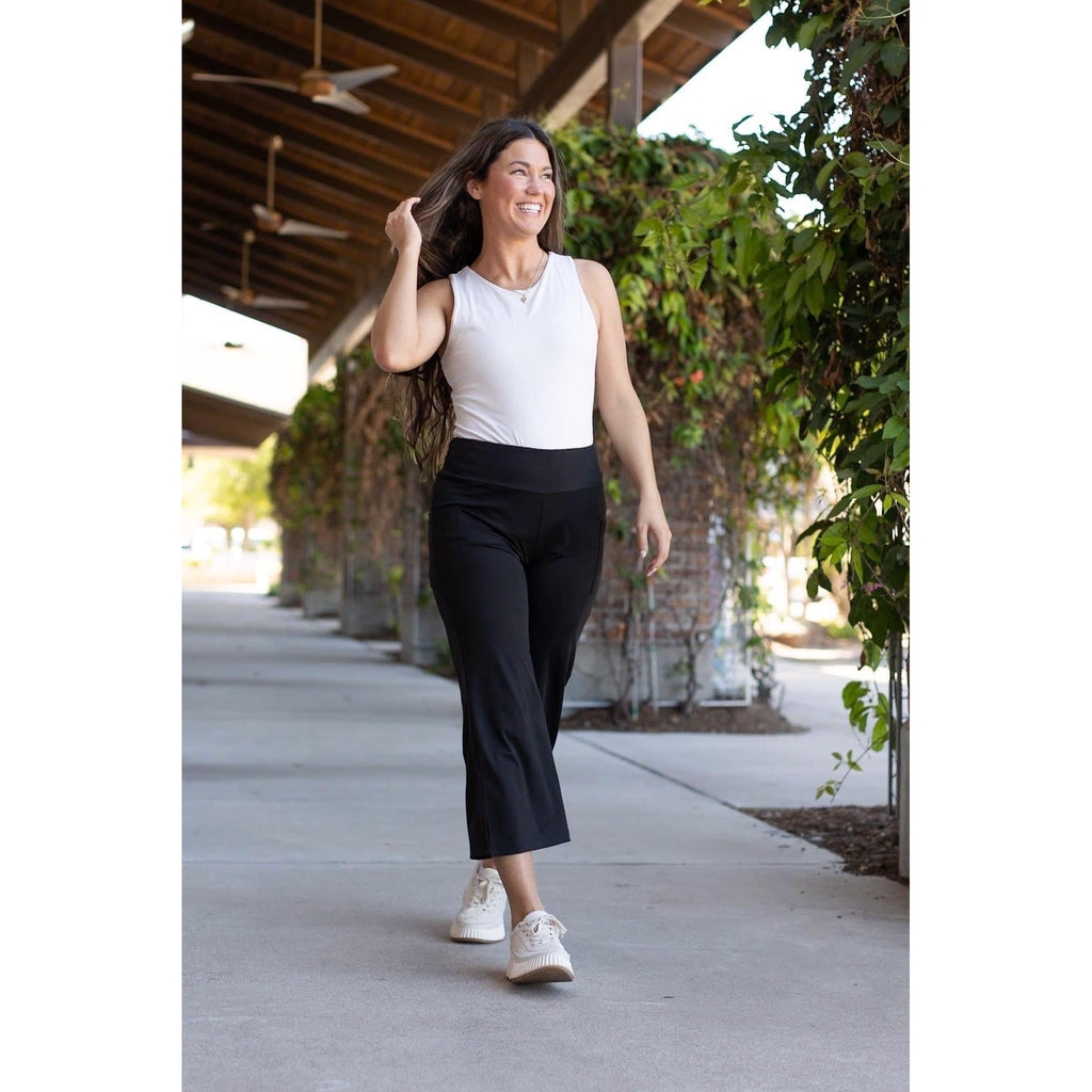 Gabriella -Black  High Waisted Gaucho Pants*
