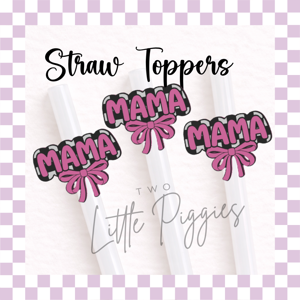 3D Printed - Straw Topper - Checkered Mama