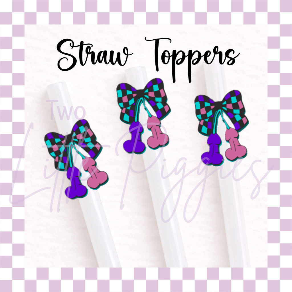 3D Printed - Straw Topper - Cherry Peens