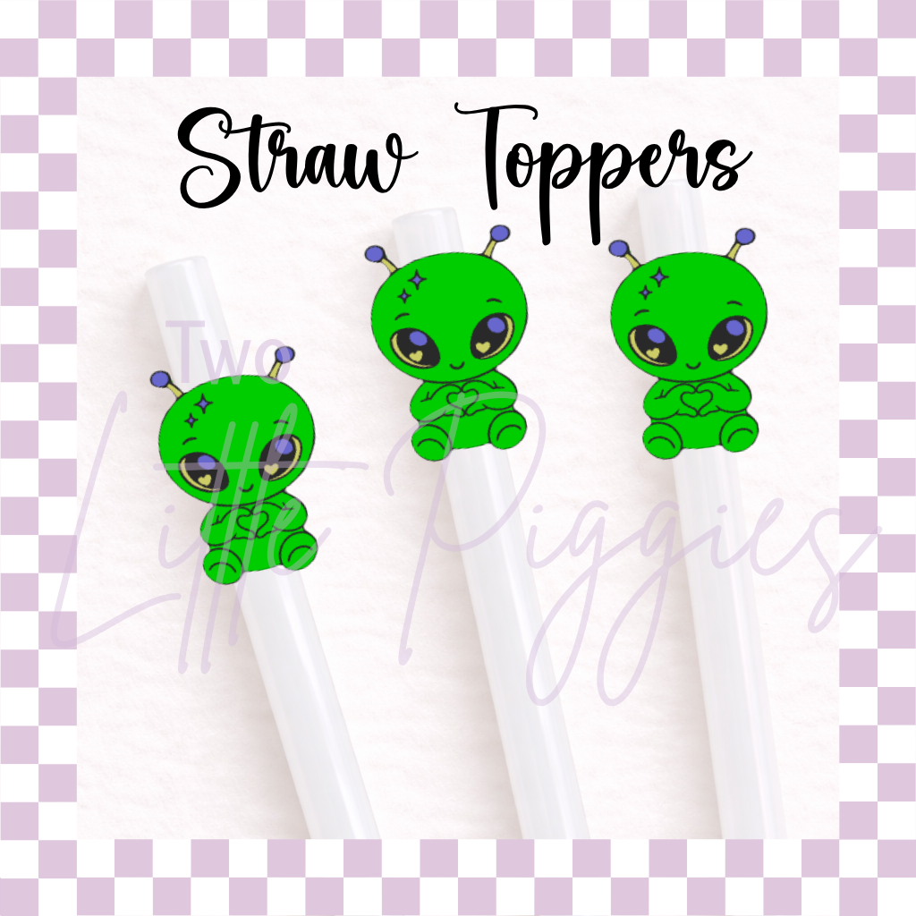 3D Printed - Straw Topper - Alien