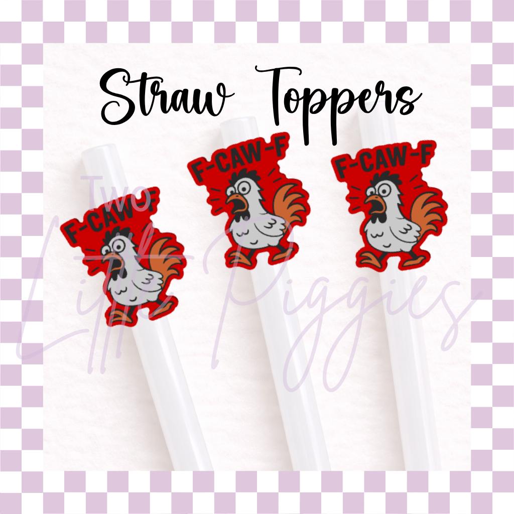 3D Printed - Straw Topper - F*ck Off Chicken