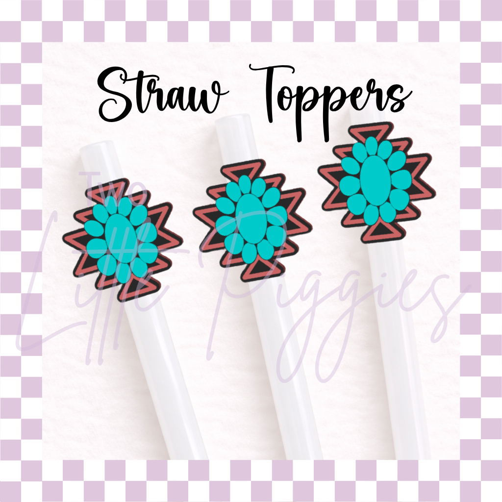 3D Printed - Straw Topper - Aztec