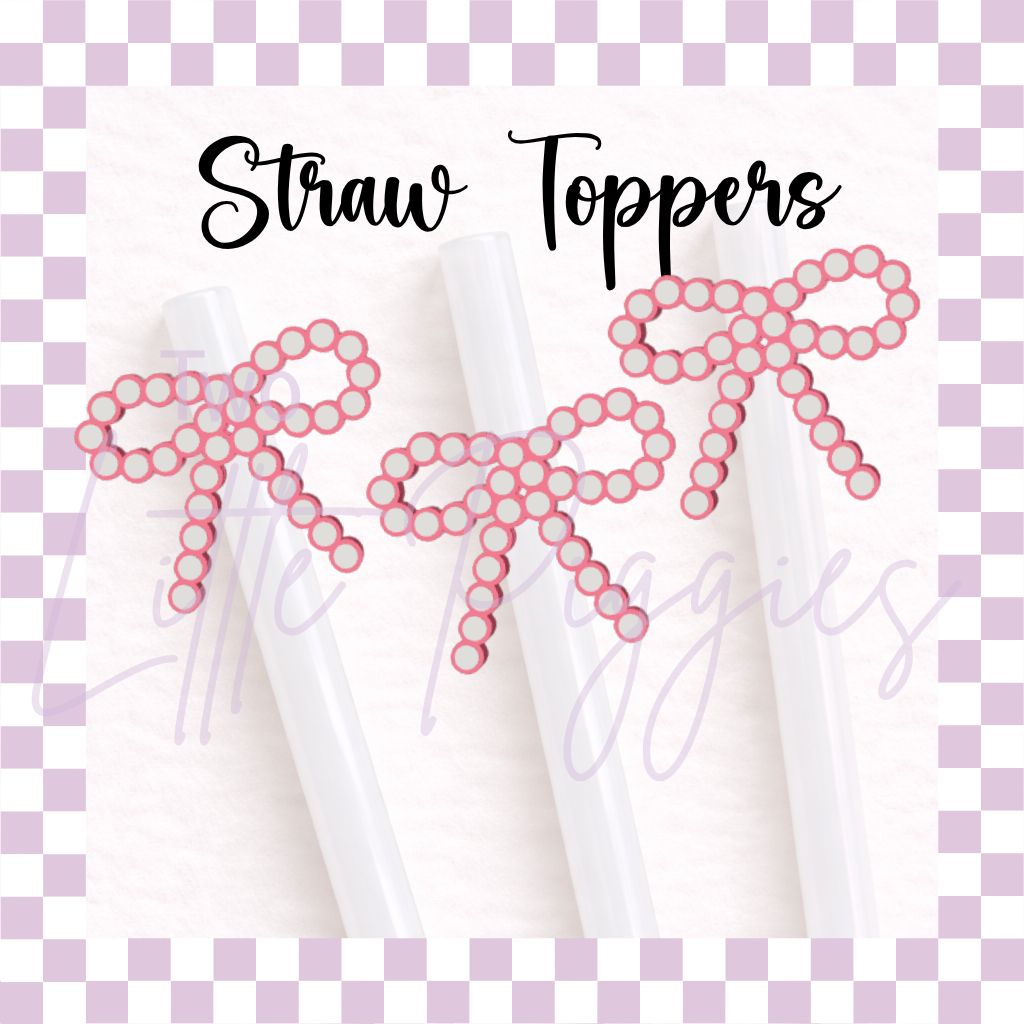 3D Printed - Straw Topper - Pearl Bow
