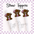 3D Printed - Straw Topper - Coffee Cow